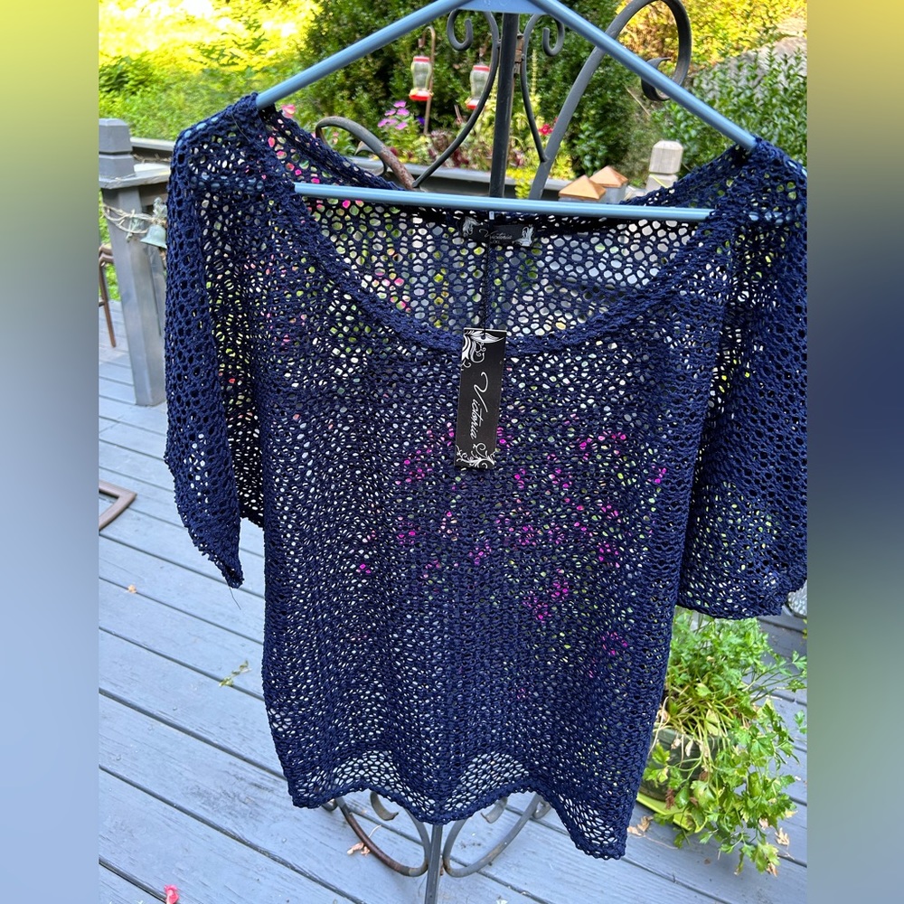 Victoria Ladies Lace Knit Top NWT l/xl